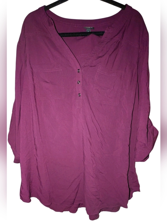 torrid Tops - Torrid Harper Georgette Pullover Blouse Purple 2